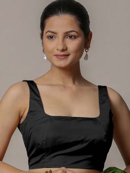 Binks - Zeba X Rozaana Charcoal Black Sleeveless FlexiFit Stitched Blouse