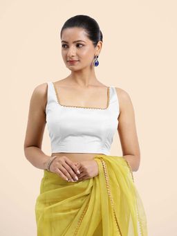 Binks - Zeba X Tyohaar White Sleeveless FlexiFit Stitched Blouse