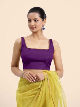 Binks - Zeba X Tyohaar Purple Sleeveless FlexiFit Stitched Blouse