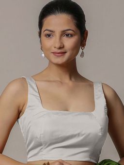 Binks - Zeba X Rozaana Silver Sleeveless Stitched Blouse