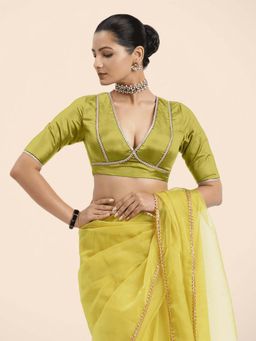 Binks - Zeenat X Tyohaar Yellow FlexiFit and Golden Gota Lace Stitched Blouse