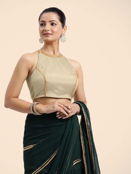 Binks - Zubeida X Tyohaar Cream Halterneck FlexiFit Stitched Blouse