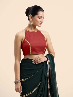 Binks - Zubeida X Tyohaar Red Halterneck FlexiFit Stitched Blouse