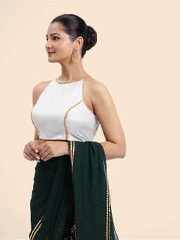 Binks - Zubeida X Tyohaar White Halterneck FlexiFit Stitched Blouse