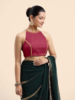 Binks - Zubeida X Tyohaar Pink Halterneck FlexiFit Stitched Blouse