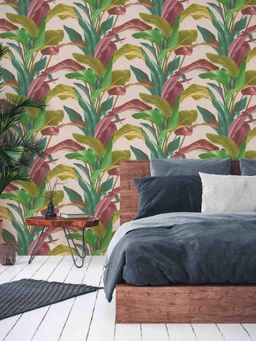 Excel - Wallpaper Tropical Green Red Banana Palm Leaves