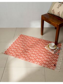 Fabindia - Orange Woven Cotton Dhurrie