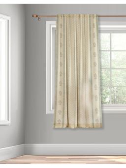 Fabindia - Off-white Bahaar Hand Block Printed Cotton Silk Curtain