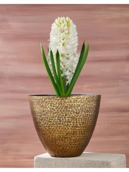 Fabindia - Golden Swarnim Hammered Metal Floor Planter