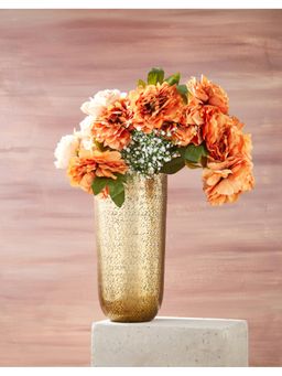 Fabindia - Golden Sonal Etched Metal Table Vase