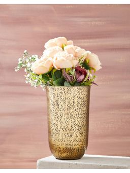 Fabindia - Golden Sonal Etched Metal Table Planter