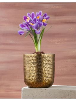 Fabindia - Golden Swarnim Hammered Metal Table Planter