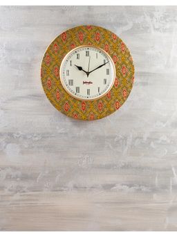 Fabindia - Green Darohar Painted Wooden Wall Clock