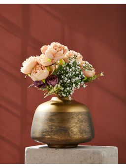 Fabindia - Golden Swarnim Etched Metal Table Vase