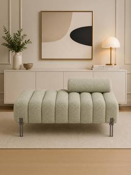 Doe Buck - Crest Luxury Sage Bouclé Accent Lounge Chair With Black Metal Legs