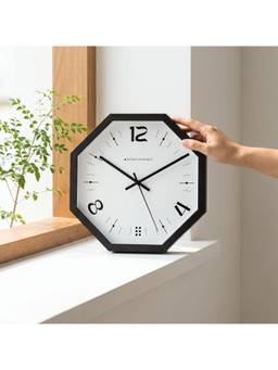 Spaces Unhooked - White Wooden Octagon Wall Clock