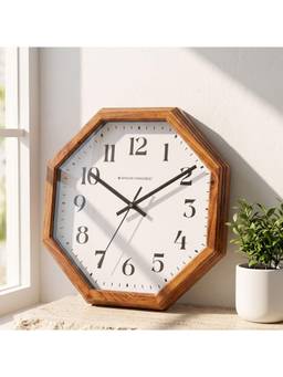 Spaces Unhooked - Antique Teak Wood Octagon Wall Clock