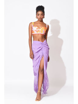 RISHI & VIBHUTI - Multi-Colour Lavender Mist Top With Skirt (Set of 2)