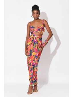 RISHI & VIBHUTI - Multi-Colour Ecstasy Top With Skirt (Set of 2)