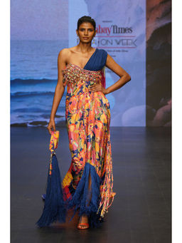 RISHI & VIBHUTI - Multi-Colour Fusion Flame Dress