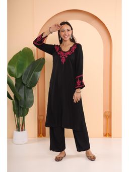 Gharana India - Modal Black Chikankari Co-Ord Set