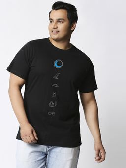 Bewakoof - Official Marvel Men's Black Marvel's Moon Knight Graphic Printed Plus Size T-shirt