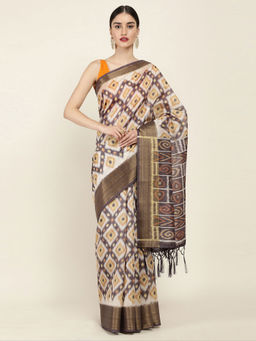 Soch - Printed Art Silk Saree with Unstitched Blouse