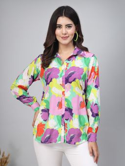 TANKHI - Women's Multi-Color Floral Printed Shirt