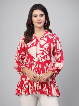 TANKHI - Women's Printed Pink Top