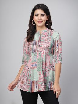 TANKHI - Women's Printed Multi-Color Floral Top