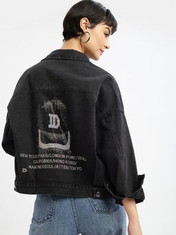 SHOWOFFFF - Womens Black Denim Jacket