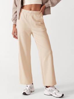 max - Women Wide-Leg Sports Beige Trackpant