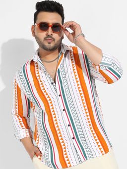 Instafab Plus - Men's Multicolour Geometrical Print Shirt