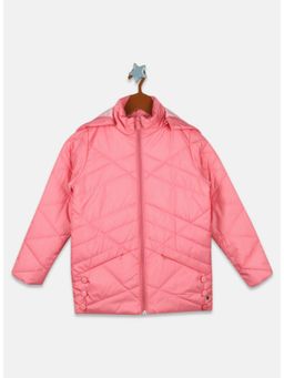 Monte Carlo - Girls Pink Hooded Neck Jacket