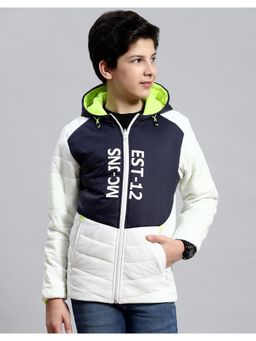 Monte Carlo - Boys White Hooded Neck Jacket