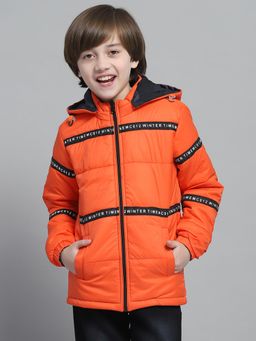 Monte Carlo - Boys Orange Hooded Neck Jacket