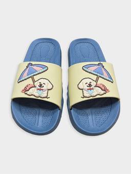 Mi Arcus - Unisex Slider with Dog and Umbrella Charms - Blue