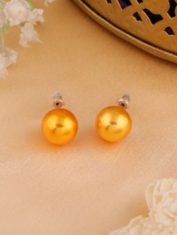 Estele - Gold Plated Sparkling Stud Earrings for Women