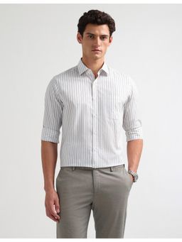 Arrow - Mens Liberty Classic Fit Vertical Stripes Grey Formal Shirt