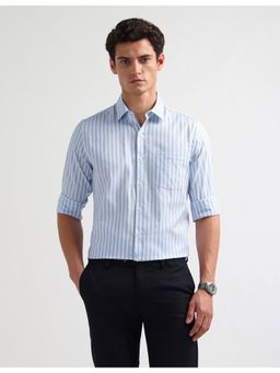 Arrow - Mens Liberty Classic Fit Vertical Stripes Blue Formal Shirt