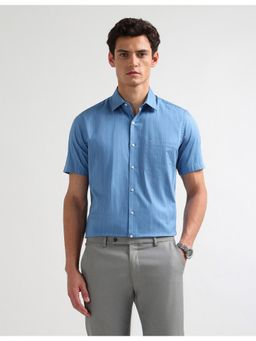 Arrow - Mens Liberty Classic Fit Vertical Stripes Blue Formal Shirt