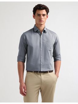 Arrow - Mens Manhattan Slim Fit Vertical Stripes Grey Formal Shirt