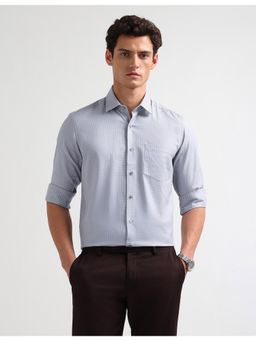 Arrow - Mens Manhattan Slim Fit Printed Grey Formal Shirt