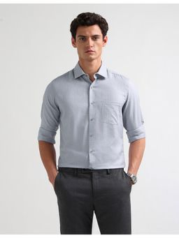 Arrow - Mens Liberty Classic Fit Printed Grey Formal Shirt