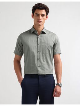 Arrow - Mens Liberty Classic Fit Printed Green Formal Shirt