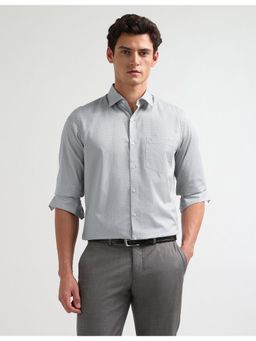 Arrow - Mens Liberty Classic Fit Printed Grey Formal Shirt