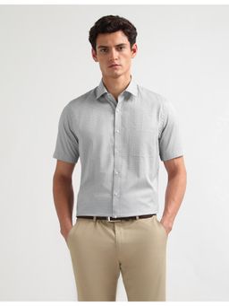 Arrow - Mens Liberty Classic Fit Printed Grey Formal Shirt