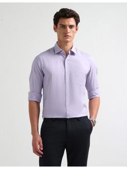Arrow - Mens Liberty Classic Fit Textured Purple Formal Shirt