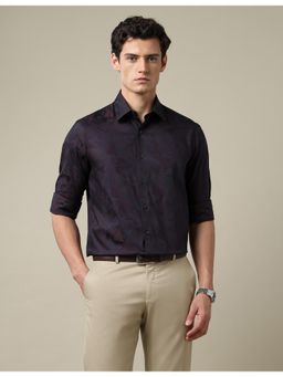 Arrow - Mens Pure Cotton Jacquard 1851 Blue Formal Shirt