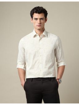 Arrow - Mens Pure Cotton Jacquard 1851 White Formal Shirt